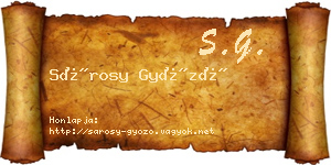 Sárosy Győző névjegykártya